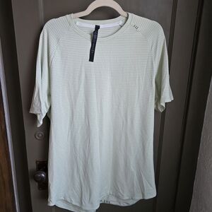 Men's Light Green Striped Shirt